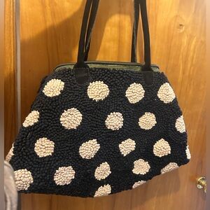 Mielie South Africa Handmade Black Dot Handbag